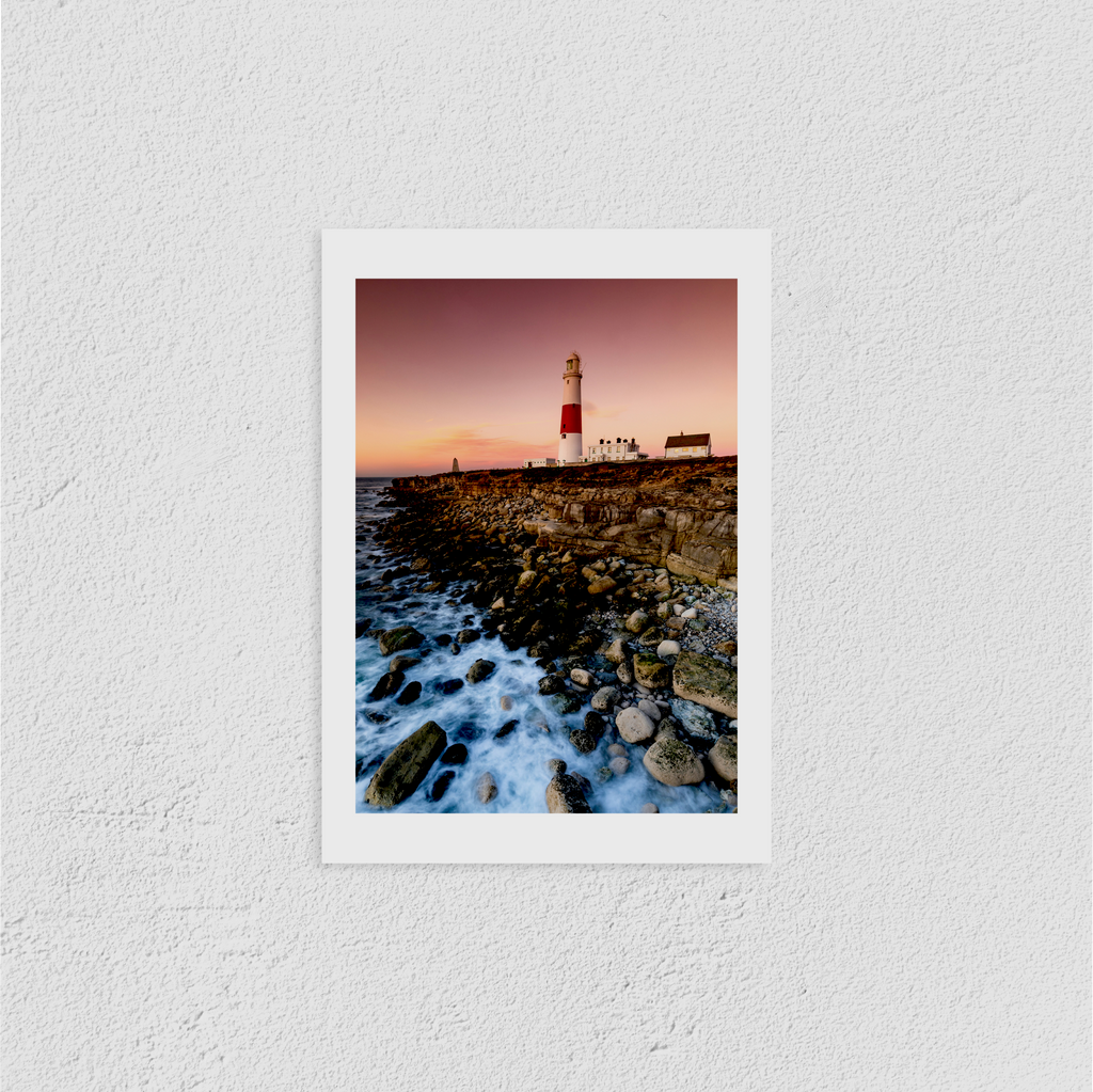 Sunset at Portland Bill lighthouse Print