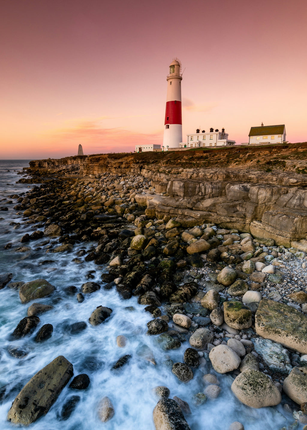 Sunset at Portland Bill lighthouse Print