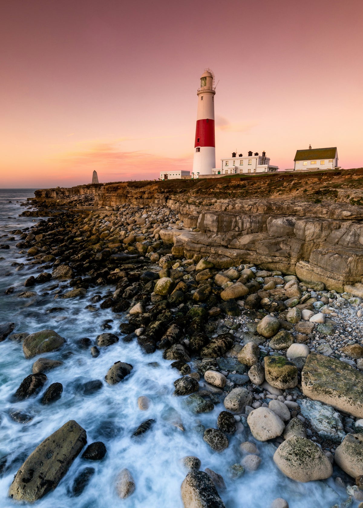 Sunset at Portland Bill lighthouse Print